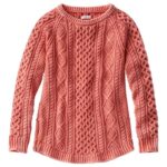 L.L.Bean vrouwen kenmerkende katoenen visserstuniektrui roze grapefruit gewassen kleding VT064586