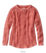 L.L.Bean vrouwen kenmerkende katoenen visserstuniektrui roze grapefruit gewassen kleding VT064586