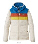 L.L.Bean vrouwen klassiek berg pufferjack met capuchon marineblauw/natuur bovenkleding VT0643628