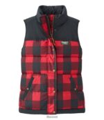 L.L.Bean vrouwen Klassiek bergdonsvest rijke rode buffelplaid bovenkleding VT064931