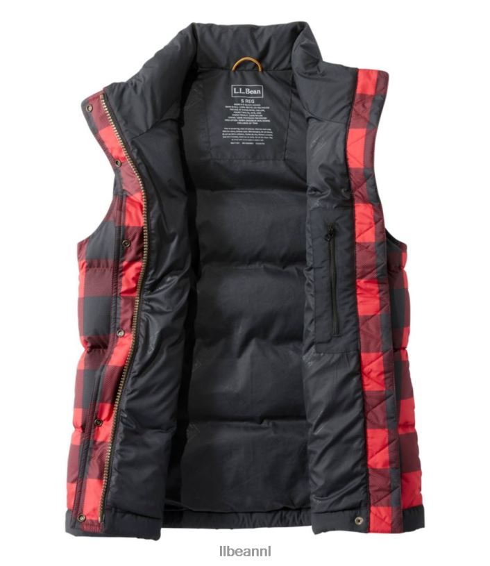 L.L.Bean vrouwen Klassiek bergdonsvest rijke rode buffelplaid bovenkleding VT064931 - Image 4
