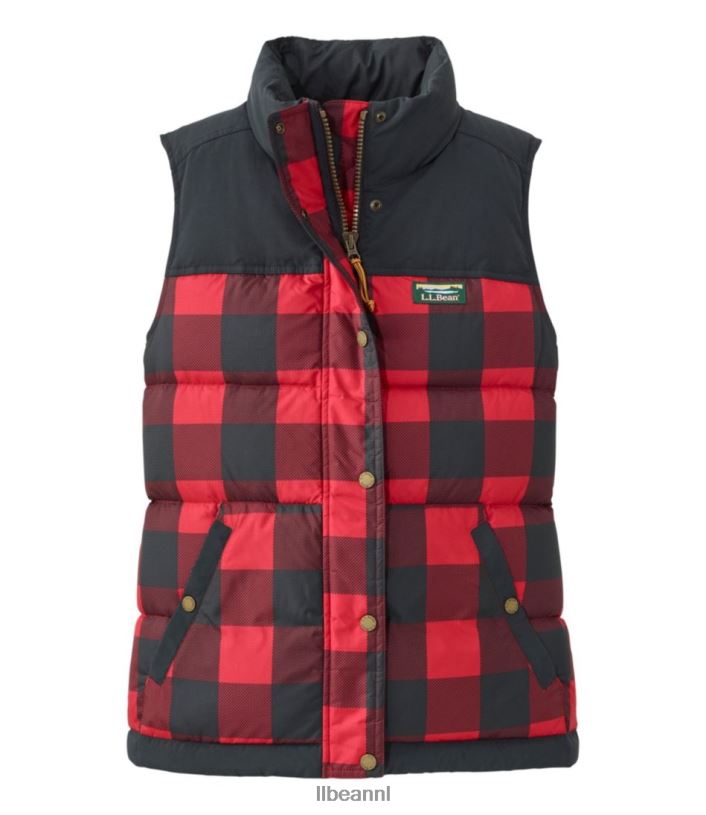 L.L.Bean vrouwen Klassiek bergdonsvest rijke rode buffelplaid bovenkleding VT064931 - Image 1