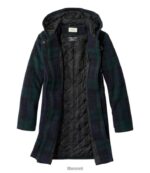 L.L.Bean vrouwen klassieke duffelcoat van lamswol zwarte horloge-tartan bovenkleding VT064928 - Image 5