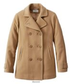L.L.Bean vrouwen klassieke lamswollen peacoat kameel bovenkleding VT064886