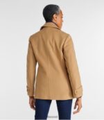 L.L.Bean vrouwen klassieke lamswollen peacoat kameel bovenkleding VT064886 - Image 3
