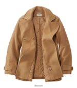 L.L.Bean vrouwen klassieke lamswollen peacoat kameel bovenkleding VT064886 - Image 4