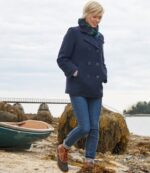 L.L.Bean vrouwen klassieke lamswollen peacoat kameel bovenkleding VT064886 - Image 6