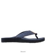 L.L.Bean vrouwen Maine Isle-slippers donkerste marine/witte stip schoenen VT0645167
