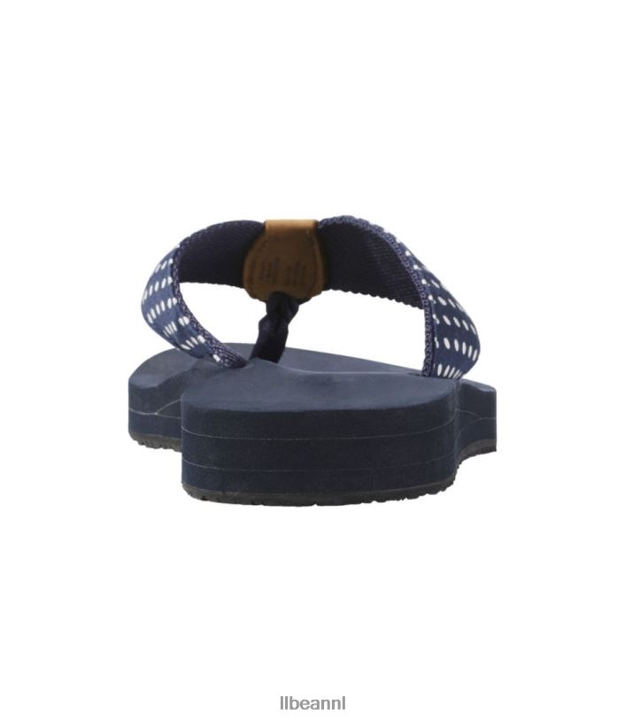 L.L.Bean vrouwen Maine Isle-slippers donkerste marine/witte stip schoenen VT0645167 - Image 3