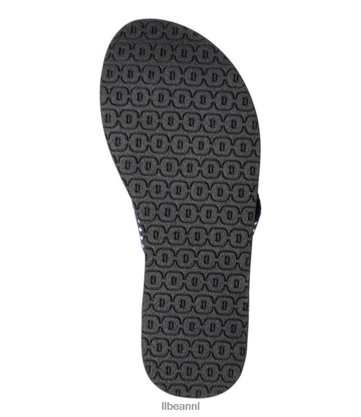 L.L.Bean vrouwen Maine Isle-slippers donkerste marine/witte stip schoenen VT0645167 - Image 5