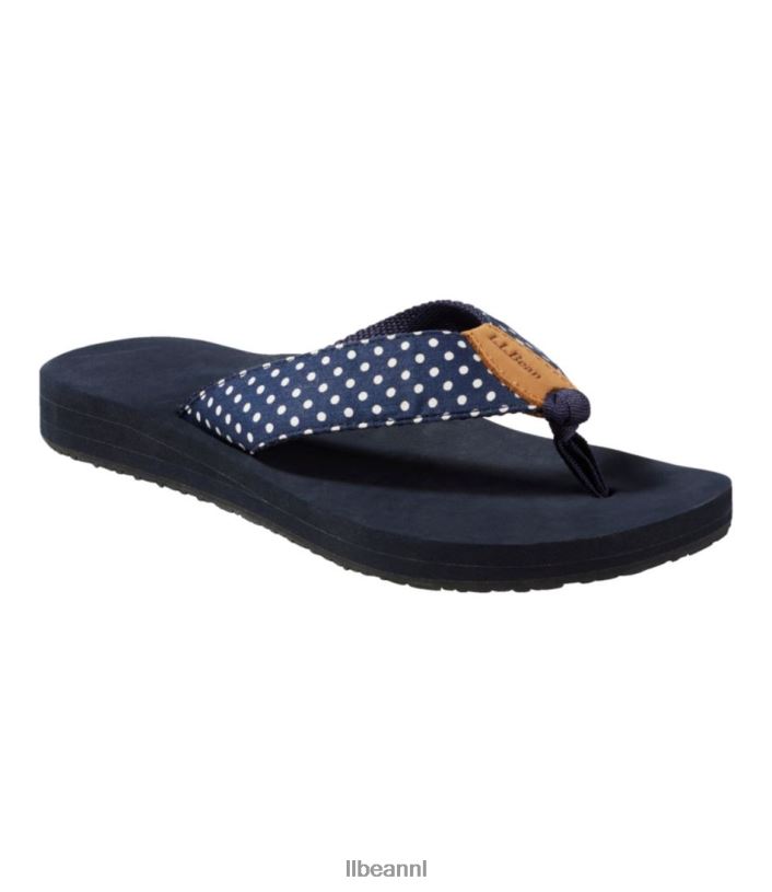 L.L.Bean vrouwen Maine Isle-slippers donkerste marine/witte stip schoenen VT0645167 - Image 6