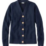 L.L.Bean vrouwen mandgeweven trui klassieke marine kleding VT064703