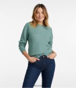 L.L.Bean vrouwen mandgeweven trui maanlicht blauw kleding VT0644822 - Image 2