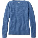 L.L.Bean vrouwen mandgeweven trui maanlicht blauw kleding VT0644822