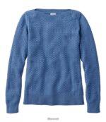 L.L.Bean vrouwen mandgeweven trui maanlicht blauw kleding VT0644822