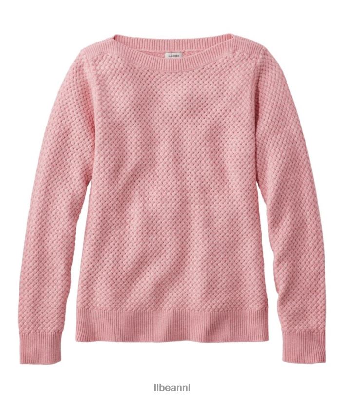 l_l_bean_vrouwen_mandgeweven_trui_rozen_wassen_kleding_vt0646550.jpg L.L.Bean vrouwen mandgeweven trui rozen wassen kleding VT0646550 - Image 1