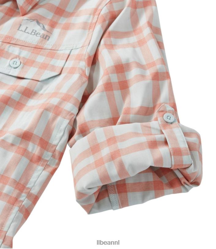 L.L.Bean vrouwen no-flyzone shirt met lange mouwen blauwgroen vissen VT0643889 - Image 4