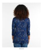 L.L.Bean vrouwen Pima katoenen tuniek crème bloemenbos kleding VT06464 - Image 3