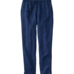 L.L.Bean vrouwen premium linnen luchtige pull-on enkelbroek klassieke marine kleding VT06488