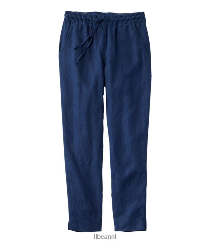 L.L.Bean vrouwen premium linnen luchtige pull-on enkelbroek klassieke marine kleding VT06488 - Image 1