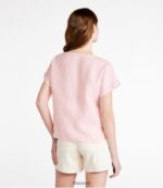 L.L.Bean vrouwen premium wasbaar linnen overhemd koel blauw kleding VT0643124 - Image 3