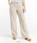 L.L.Bean vrouwen Premium wasbare linnen pull-on broek havermout kleding VT0642956 - Image 2