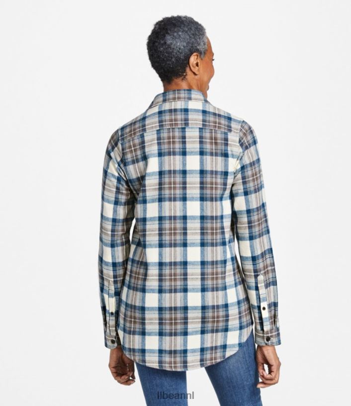 L.L.Bean vrouwen Schots geruit flanellen overhemd zwart horloge kleding VT0646448 - Image 3
