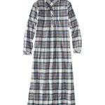 L.L.Bean vrouwen Schotse geruite flanellen nachtjapon indigo tartan kleding VT064463
