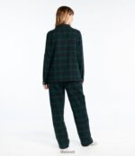 L.L.Bean vrouwen Schotse geruite flanellen pyjama indigo tartan kleding VT064415 - Image 3