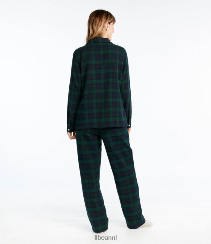 L.L.Bean vrouwen Schotse geruite flanellen pyjama indigo tartan kleding VT064415 - Image 3