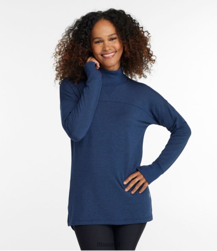 L.L.Bean vrouwen Softflex mockneck-trui middernacht zwarte heide kleding VT0644942 - Image 2