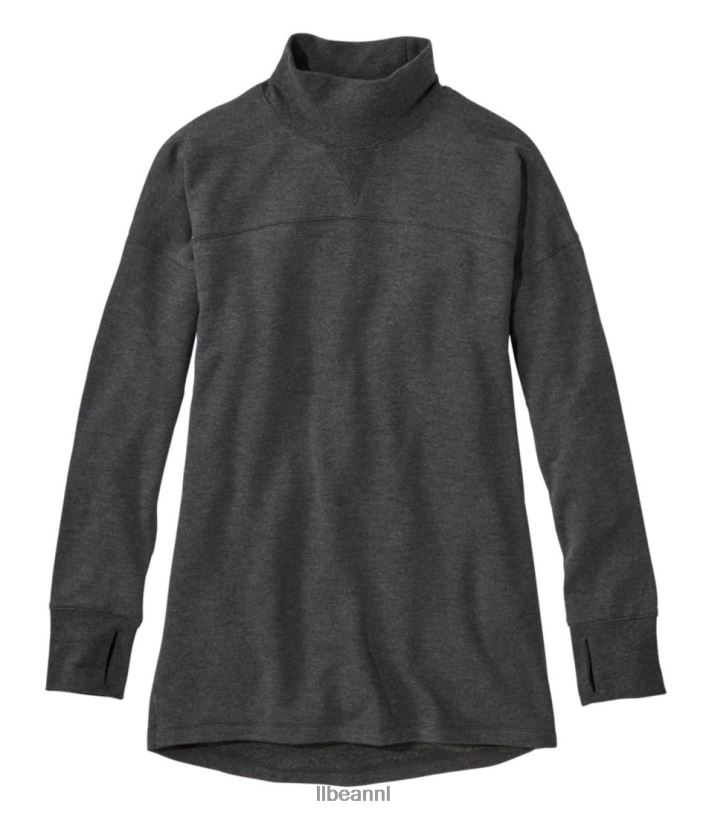 L.L.Bean vrouwen Softflex mockneck-trui middernacht zwarte heide kleding VT0644942 - Image 1