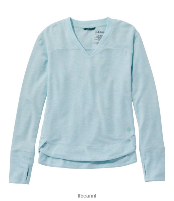 L.L.Bean vrouwen Softflex trui met V-hals koele zeeblauwe heide kleding VT064331 - Image 1