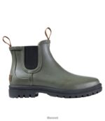 L.L.Bean vrouwen stoere wellie chelsea boots kelp groen/zwart schoenen VT0645185