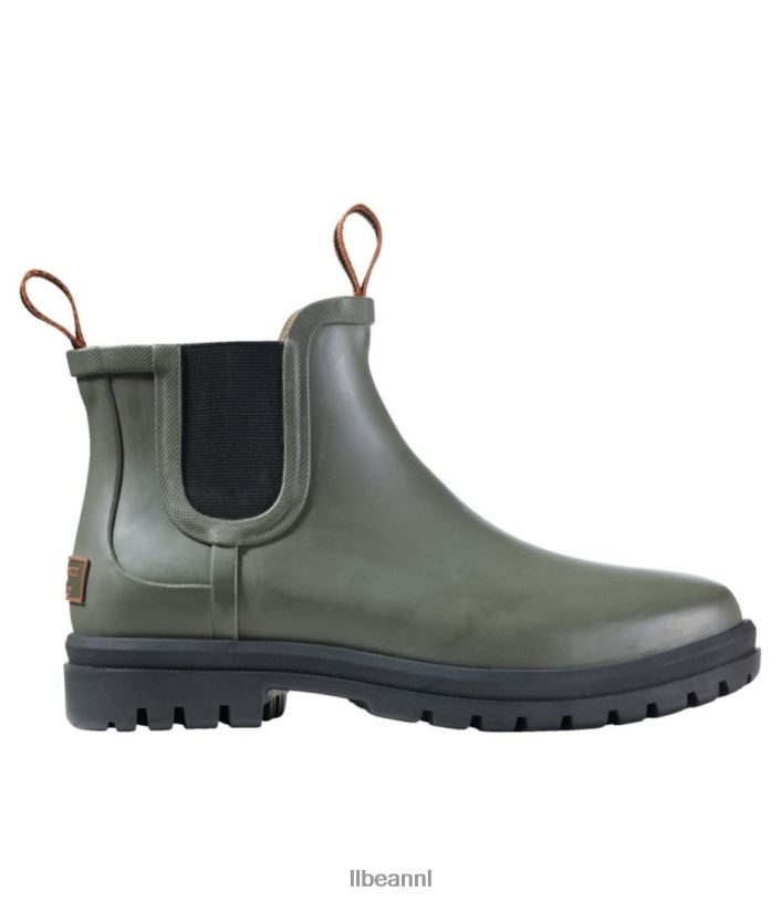L.L.Bean vrouwen stoere wellie chelsea boots kelp groen/zwart schoenen VT0645185 - Image 1