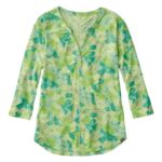 L.L.Bean vrouwen stroomzijde tee citrusgroene camouflage kleding VT0647285