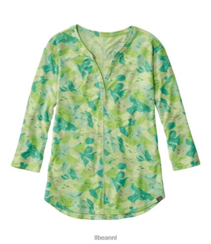 L.L.Bean vrouwen stroomzijde tee citrusgroene camouflage kleding VT0647285