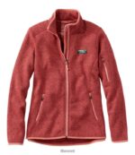 L.L.Bean vrouwen sweaterfleece jack met volledige ritssluiting diep koraal bovenkleding VT0647216