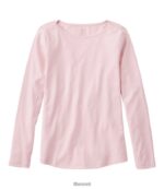 L.L.Bean vrouwen T-shirt in de vorm van pima-katoen bleekroze kleding VT064328
