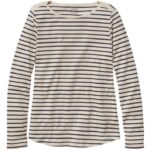 L.L.Bean vrouwen T-shirt in de vorm van pima-katoen crème/ravenblauw kleding VT0645665