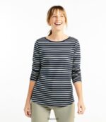 L.L.Bean vrouwen T-shirt in de vorm van pima-katoen guldenroede/zeildoek kleding VT06425 - Image 2