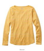 L.L.Bean vrouwen T-shirt in de vorm van pima-katoen guldenroede/zeildoek kleding VT06425