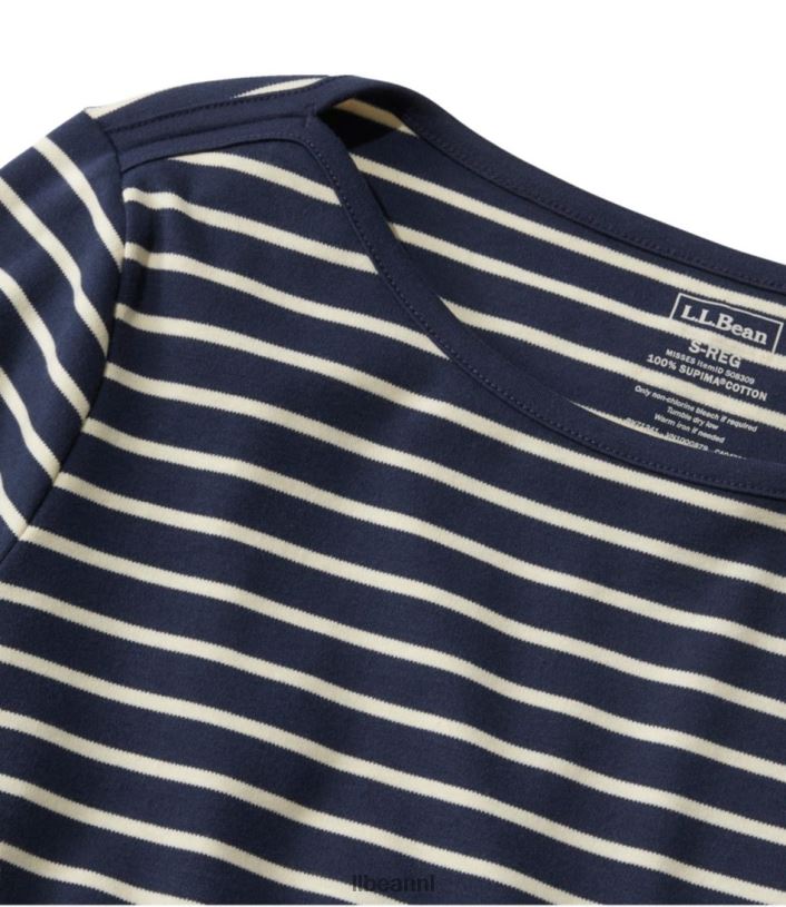 L.L.Bean vrouwen T-shirt in de vorm van pima-katoen guldenroede/zeildoek kleding VT06425 - Image 4