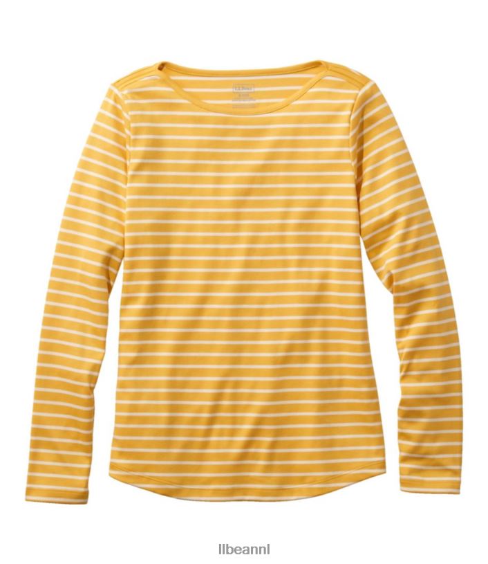 L.L.Bean vrouwen T-shirt in de vorm van pima-katoen guldenroede/zeildoek kleding VT06425 - Image 1