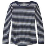 L.L.Bean vrouwen T-shirt in de vorm van pima-katoen ravenblauw/naturel kleding VT0642950