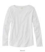 L.L.Bean vrouwen T-shirt in de vorm van pima-katoen wit kleding VT0645842