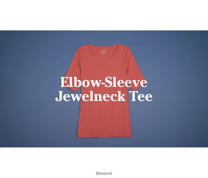 L.L.Bean vrouwen T-shirt met juwelenhals zeildoek medaillon stip kleding VT0644645 - Image 4
