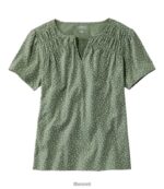 L.L.Bean vrouwen T-shirt van biologisch katoen laurierblad stip kleding VT0645692