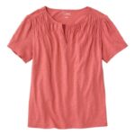 L.L.Bean vrouwen T-shirt van biologisch katoen mineraal rood kleding VT0644774