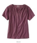 L.L.Bean vrouwen T-shirt van biologisch katoen vervaagde aubergine kleding VT064283